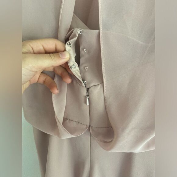 Jenny Yo Paltrow Overlay Chiffon Gown Maxi dress blush Pink Size 10 - Picture 9 of 16